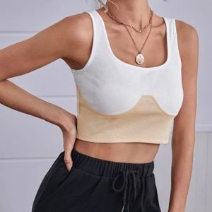 🍉5 for $25* Two Tone Rib Knit Crop Tank